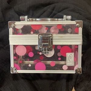 Vintage Caboodles Case pink polka dot
